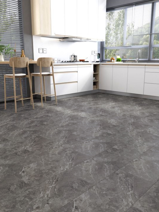 大理石纹石晶地板效果图ML106小蓝鲸石晶