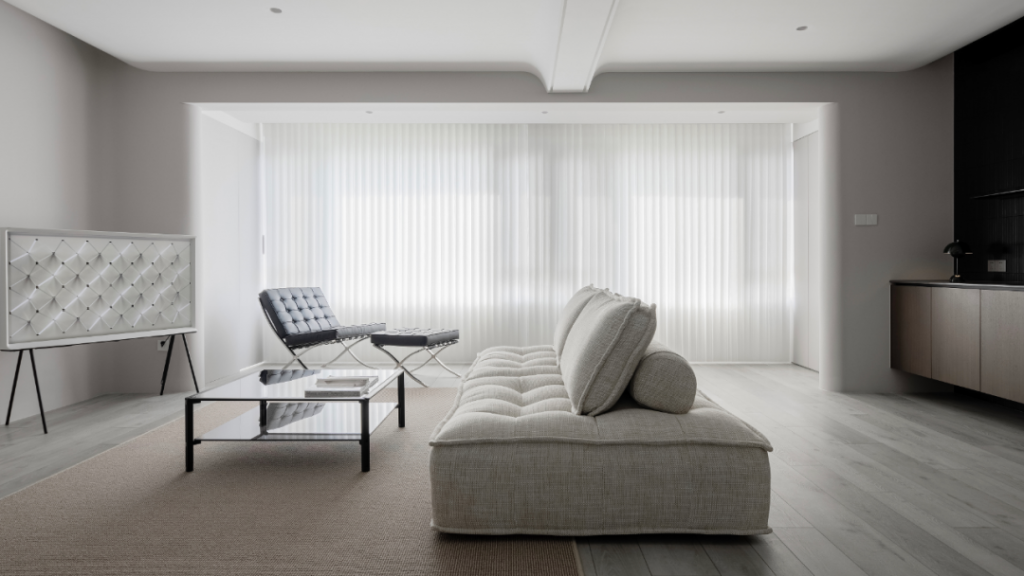 暖灰色装修效果图--应用小蓝鲸石晶源木OP514石晶地板